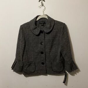 R&M Richards Cropped Tweed Jacket with Flared Bell Sleeves Women's Size 10
